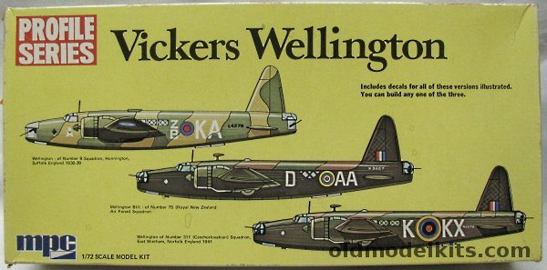 MPC 1/72 Vickers Wellington Profile Series - No. 9 Sq Honnington England 1938/39 / No. 75 New Zealand Sq / No. 311 Czech Squadron 1941, 2-2005 plastic model kit